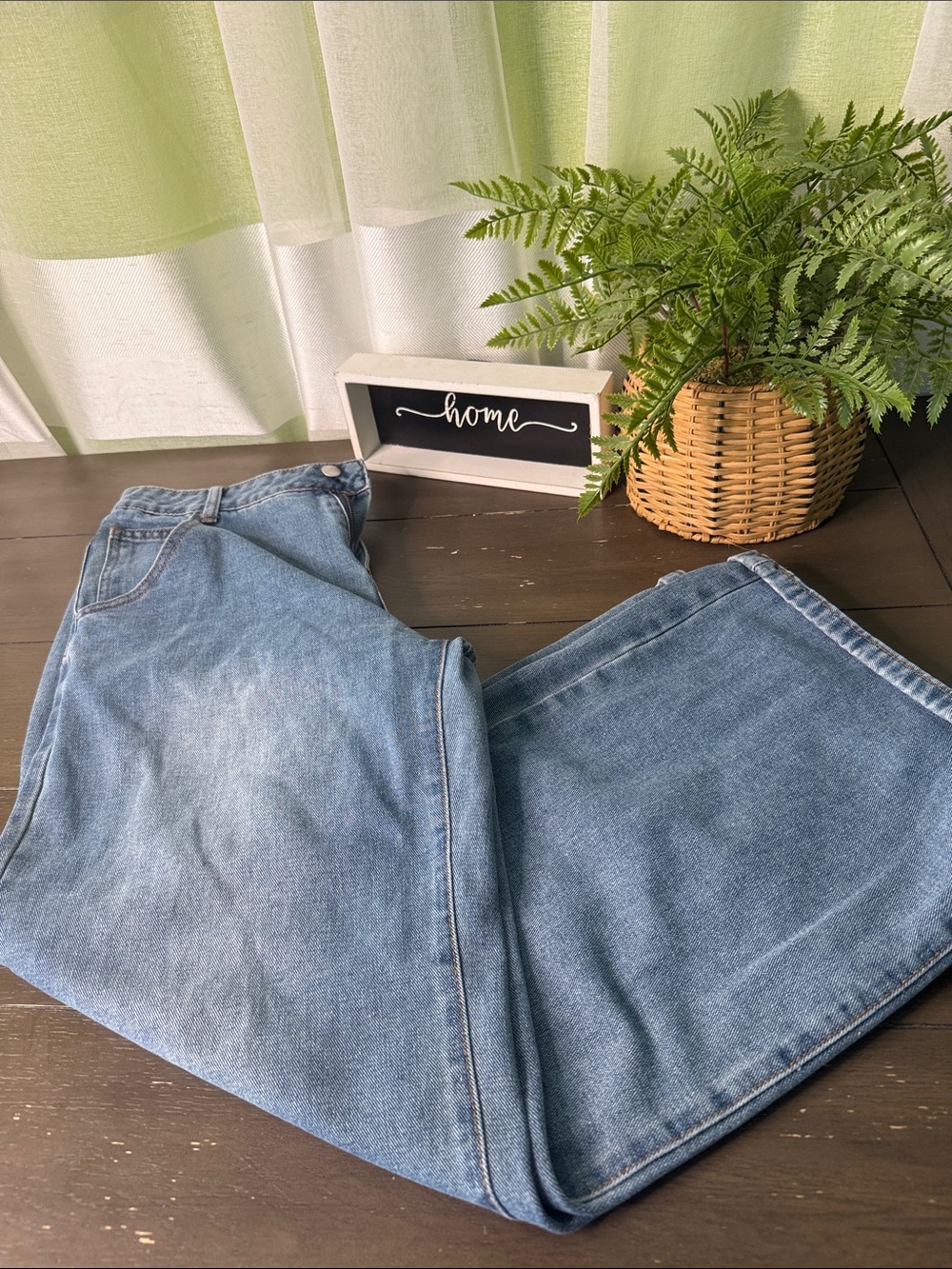 Women's Light Blue Wide Leg Jeans - Flared Denim